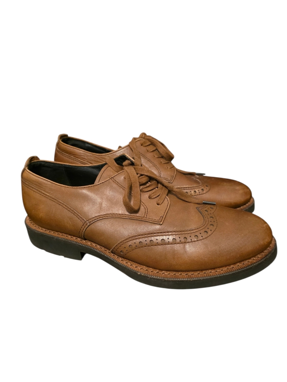 COACH Bleecker Wingtip Brogue Derby Shoes Brown‎ Leather Lace-Up - Size 10D